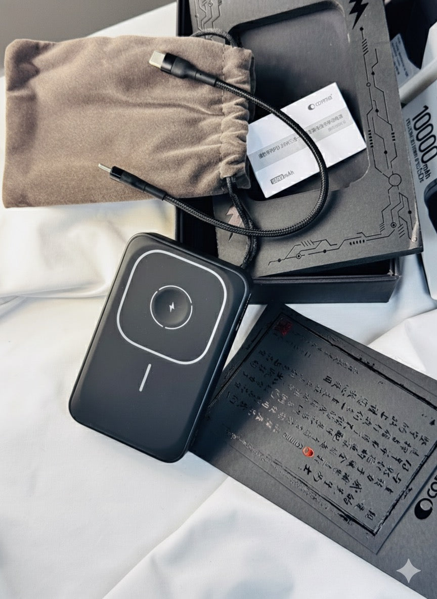 Comma™ 20W Magnetic Wireless Power Bank – 10000mAh | Fast Charging PD + MagSafe Stand